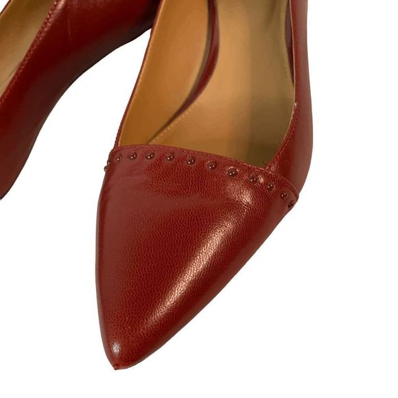 Calvin Klein Womens size 7 Oxblood Brown Leather 2" kitten heel Pointed toe shoe - Picture 13 of 14